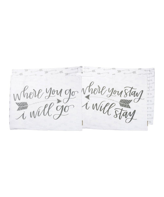 'Go Stay' Pillowcase - Set of Two